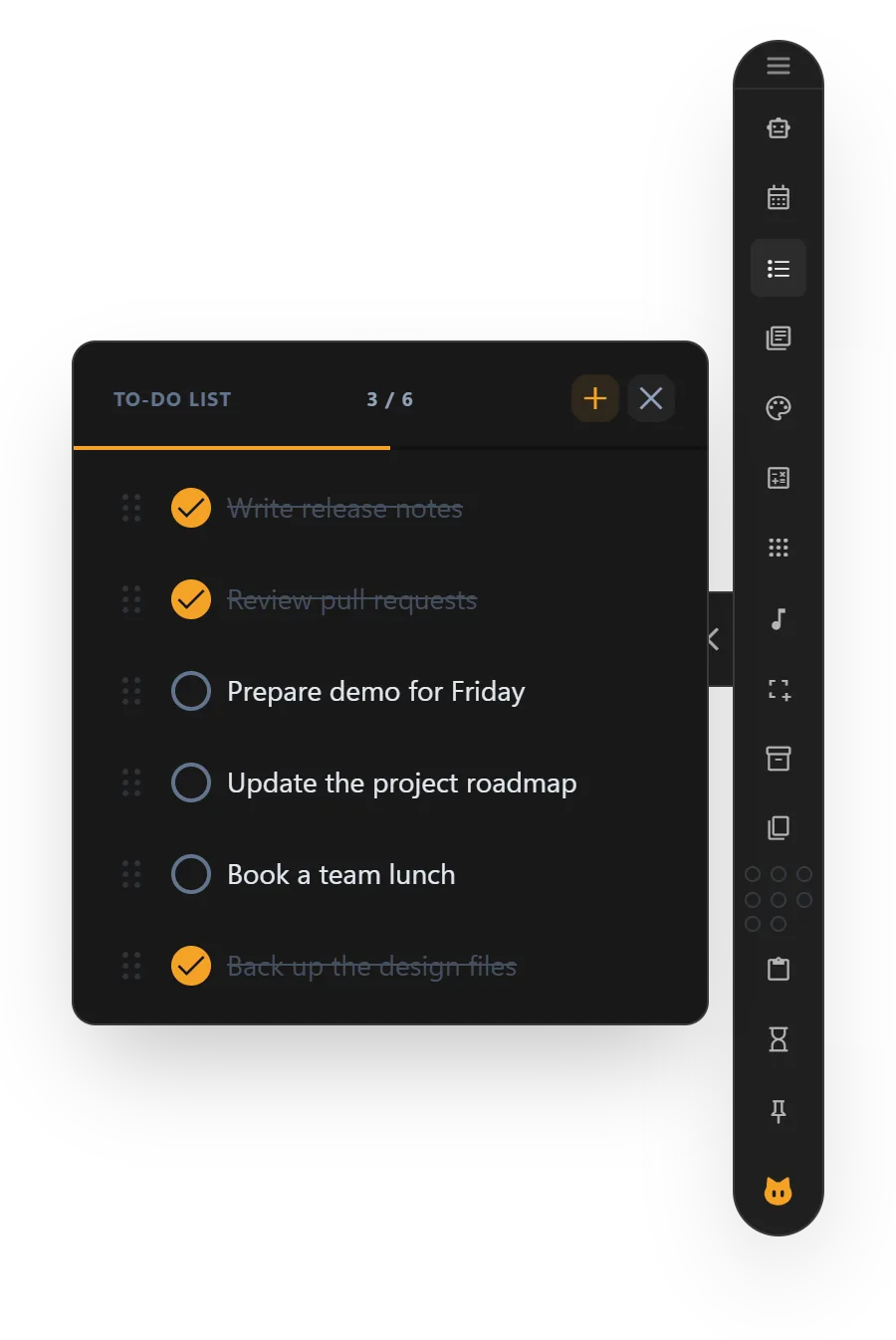 To-Do List with a few tasks, some of them ticked off.